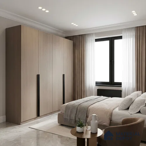 Wooden Look LM 01483 Misty Mood 8 ft x 4 ft Suede Finish Decorative Laminate - 1 mm | Suitable for TV Unit, Wardrobe, Kitchen Cabinets