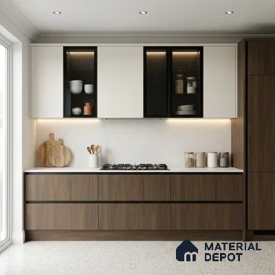 Wooden Look LM 01485 Espresso Charm 8 ft x 4 ft Suede Finish Decorative Laminate - 1 mm  | Suitable for TV Unit, Wardrobe, Kitchen Cabinets