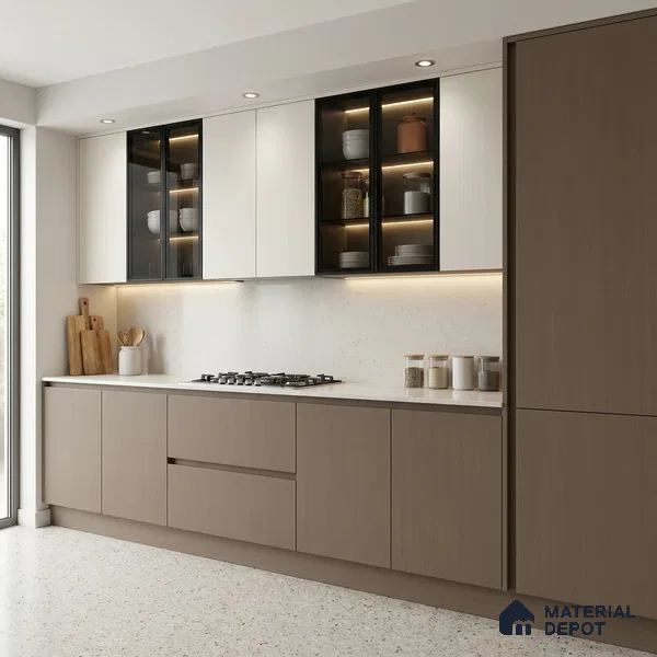 Wooden Look LM 01486 Midnight Mingle 8 ft x 4 ft Suede Finish Decorative Laminate - 1 mm | Suitable for TV Unit, Wardrobe, Kitchen Cabinets