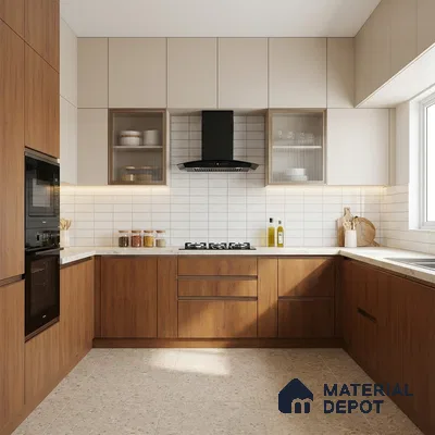 Wooden Look LM 01487 Rustic Bark 8 ft x 4 ft Suede Finish Decorative Laminate - 1 mm  | Suitable for TV Unit, Wardrobe, Kitchen Cabinets