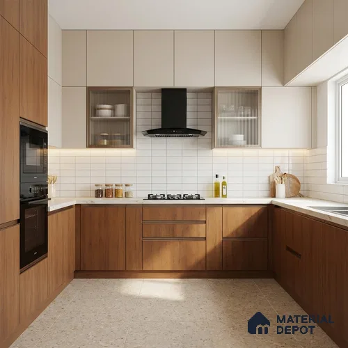 Wooden Look LM 01487 Rustic Bark 8 ft x 4 ft Suede Finish Decorative Laminate - 1 mm  | Suitable for TV Unit, Wardrobe, Kitchen Cabinets