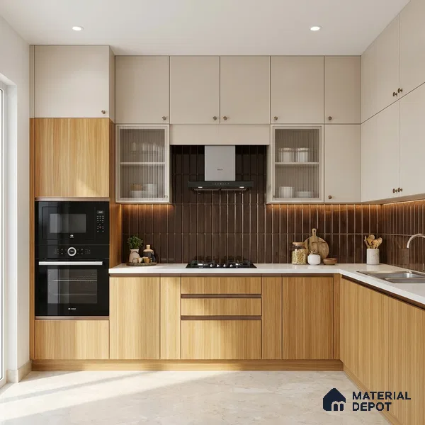 LM 01488 Brown Woodscar 8 ft x 4 ft Suede Finish Decorative Laminate - 1 mm | Suitable for TV Unit, Wardrobe, Kitchen Cabinets