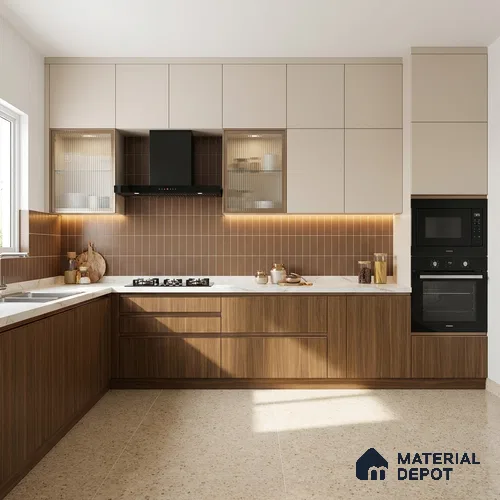 Wooden Look LM 01490 Tango Wood 8 ft x 4 ft Suede Finish Decorative Laminate - 1 mm | Suitable for TV Unit, Wardrobe, Kitchen Cabinets