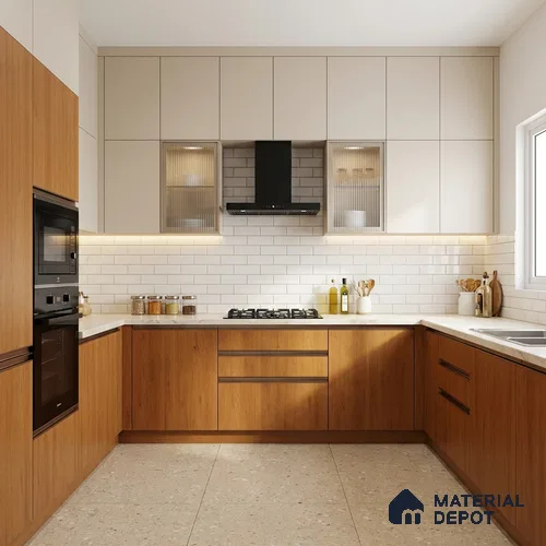 Wooden Look LM 01491 Cocoa Charm 8 ft x 4 ft Suede Finish Decorative Laminate - 1 mm  | Suitable for TV Unit, Wardrobe, Kitchen Cabinets
