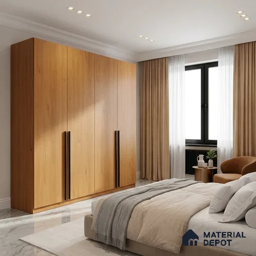 Wooden Look LM 01491 Cocoa Charm 8 ft x 4 ft Suede Finish Decorative Laminate - 1 mm  | Suitable for TV Unit, Wardrobe, Kitchen Cabinets