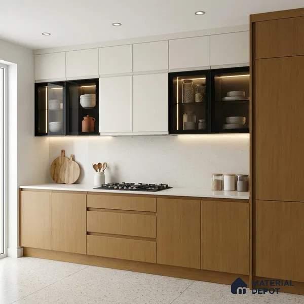Wooden Look LM 01492 Rich Walnut 8 ft x 4 ft Suede Finish Decorative Laminate - 1 mm | Suitable for TV Unit, Wardrobe, Kitchen Cabinets