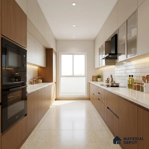 Wooden Look LM 01496 Blast Cedar 8 ft x 4 ft Suede Finish Decorative Laminate - 1 mm | Suitable for TV Unit, Wardrobe, Kitchen Cabinets
