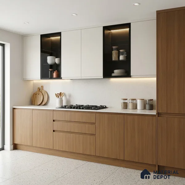 Wooden Look LM 01496 Blast Cedar 8 ft x 4 ft Suede Finish Decorative Laminate - 1 mm | Suitable for TV Unit, Wardrobe, Kitchen Cabinets