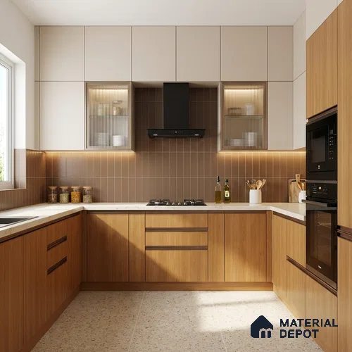 Wooden Look LM 01497 Cedar Ease 8 ft x 4 ft Suede Finish Decorative Laminate - 1 mm  | Suitable for TV Unit, Wardrobe, Kitchen Cabinets