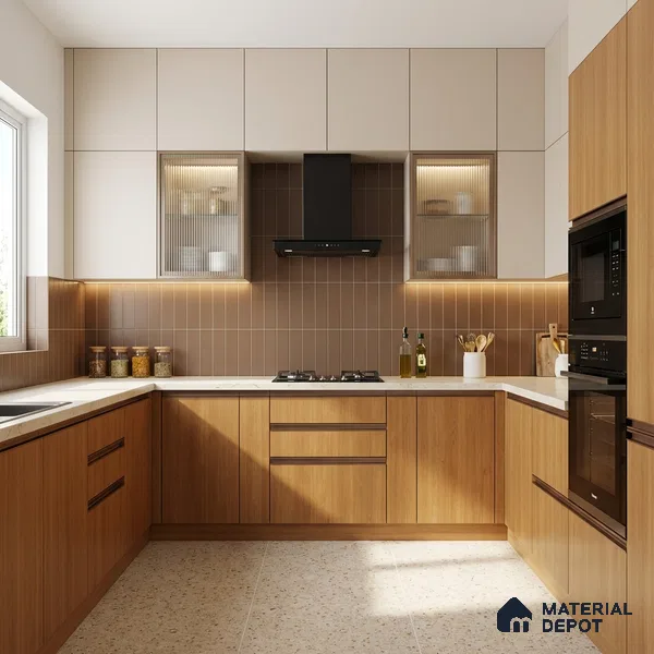 Wooden Look LM 01497 Cedar Ease 8 ft x 4 ft Suede Finish Decorative Laminate - 1 mm | Suitable for TV Unit, Wardrobe, Kitchen Cabinets