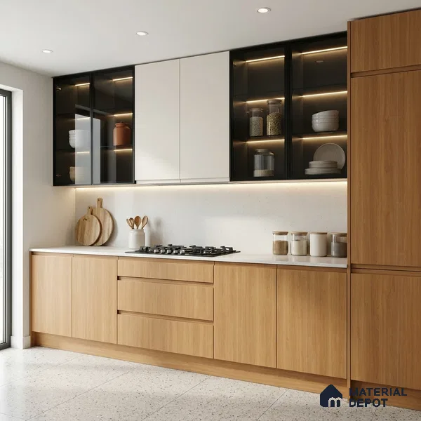 Wooden Look LM 01497 Cedar Ease 8 ft x 4 ft Suede Finish Decorative Laminate - 1 mm | Suitable for TV Unit, Wardrobe, Kitchen Cabinets