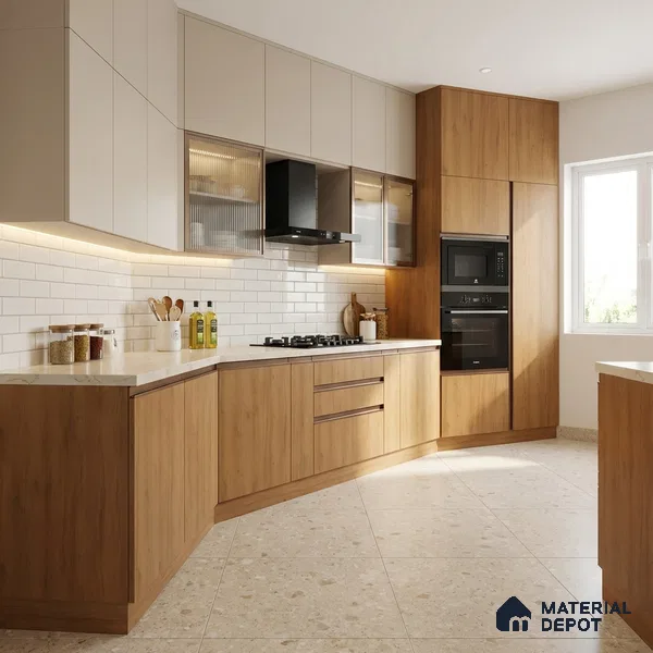 Wooden Look LM 01498 Urban Blend 8 ft x 4 ft Suede Finish Decorative Laminate - 1 mm  | Suitable for TV Unit, Wardrobe, Kitchen Cabinets