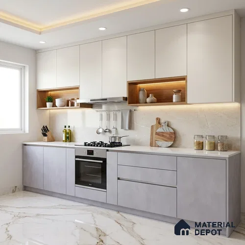 LM 01500 Designer White 8 ft x 4 ft Suede Finish Decorative Laminate - 1 mm | Suitable for Living Room, Kitchen, Office
