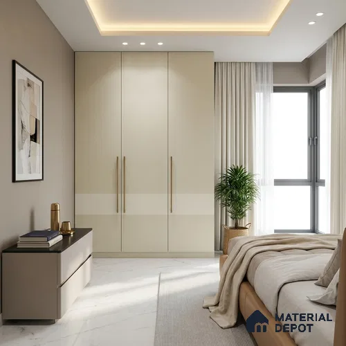 LM 01501 Frosty White 8 ft x 4 ft Suede Finish Decorative Laminate - 1 mm | Suitable for Living Room, Kitchen, Office