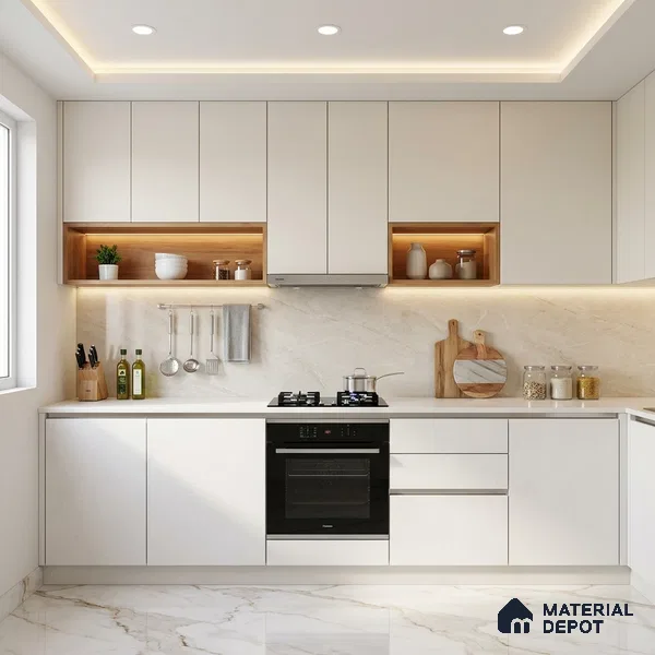 LM 01502 Nickel Bright White 8 ft x 4 ft Suede Finish Decorative Laminate - 1 mm | Suitable for Living Room, Kitchen, Office