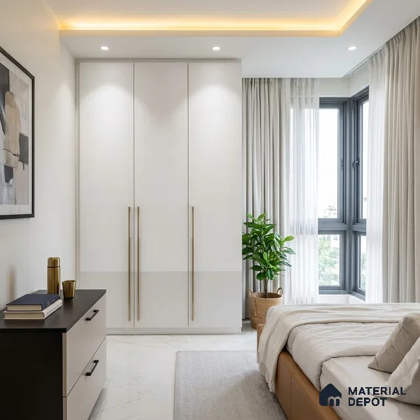 LM 01502 Nickel Bright White 8 ft x 4 ft Suede Finish Decorative Laminate - 1 mm | Suitable for Living Room, Kitchen, Office