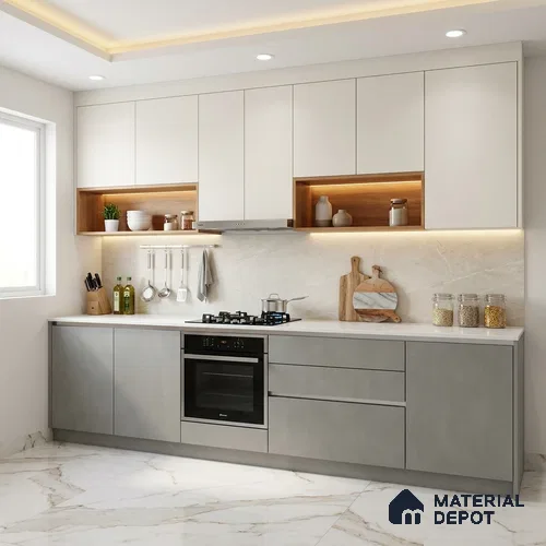 LM 01504 Light Grey 8 ft x 4 ft Suede Finish Decorative Laminate - 1 mm  | Suitable for Living Room, Kitchen, Office