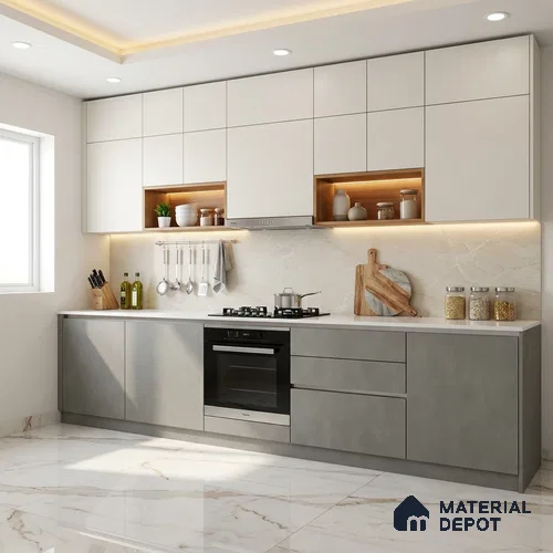 LM 01505 Castleton Grey 8 ft x 4 ft Suede Finish Decorative Laminate - 1 mm | Suitable for Living Room, Kitchen, Office