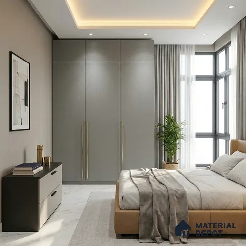 LM 01505 Castleton Grey 8 ft x 4 ft Suede Finish Decorative Laminate - 1 mm | Suitable for Living Room, Kitchen, Office