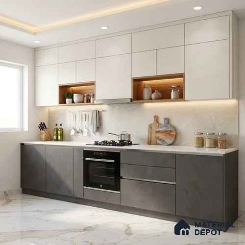 LM 01506 Pearl Grey 8 ft x 4 ft Suede Finish Decorative Laminate - 1 mm | Suitable for Living Room, Kitchen, Office