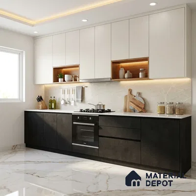 LM 01507 Jet Black 8 ft x 4 ft Suede Finish Decorative Laminate - 1 mm  | Suitable for Living Room, Kitchen, Office