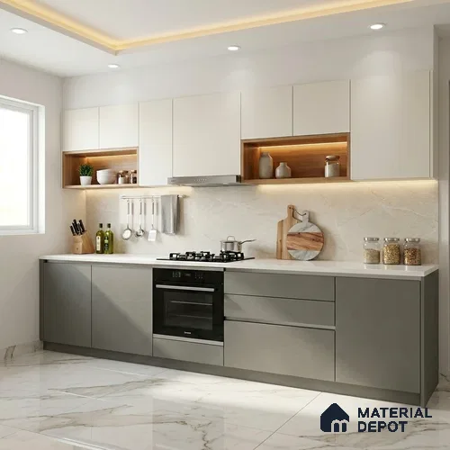 LM 01509 Mud Ash 8 ft x 4 ft Suede Finish Decorative Laminate - 1 mm | Suitable for Living Room, Kitchen, Office