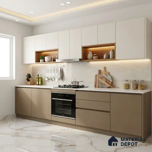 LM 01510 Moon Stone 8 ft x 4 ft Suede Finish Decorative Laminate - 1 mm  | Suitable for Living Room, Kitchen, Office