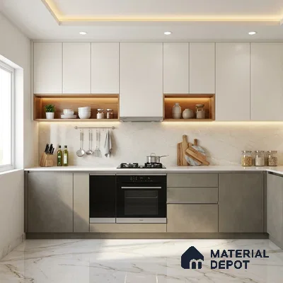 LM 01511 Beige 8 ft x 4 ft Suede Finish Decorative Laminate - 1 mm  | Suitable for Living Room, Kitchen, Office