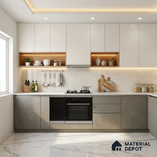 LM 01511 Beige 8 ft x 4 ft Suede Finish Decorative Laminate - 1 mm | Suitable for Living Room, Kitchen, Office
