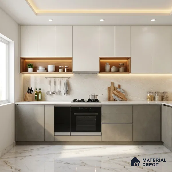 LM 01511 Beige 8 ft x 4 ft Suede Finish Decorative Laminate - 1 mm | Suitable for Living Room, Kitchen, Office