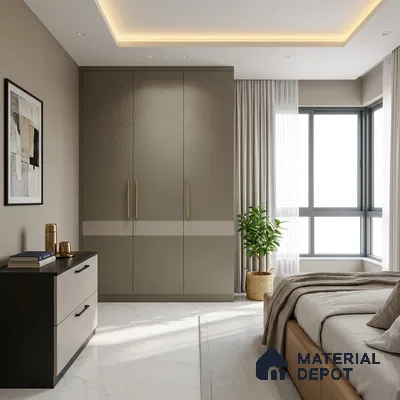LM 01511 Beige 8 ft x 4 ft Suede Finish Decorative Laminate - 1 mm  | Suitable for Living Room, Kitchen, Office