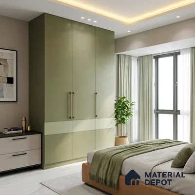 LM 01513 Olive 8 ft x 4 ft Suede Finish Decorative Laminate - 1 mm  | Suitable for Living Room, Kitchen, Office