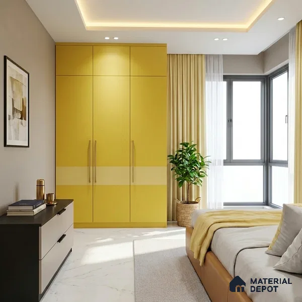 LM 01514 Lime Yellow 8 ft x 4 ft Suede Finish Decorative Laminate - 1 mm | Suitable for Living Room, Kitchen, Office