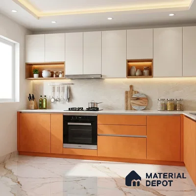 LM 01515 Pumpkin Orange 8 ft x 4 ft Suede Finish Decorative Laminate - 1 mm  | Suitable for Living Room, Kitchen, Office