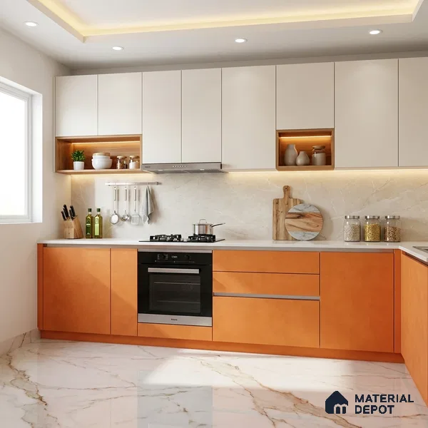 LM 01515 Pumpkin Orange 8 ft x 4 ft Suede Finish Decorative Laminate - 1 mm  | Suitable for Living Room, Kitchen, Office
