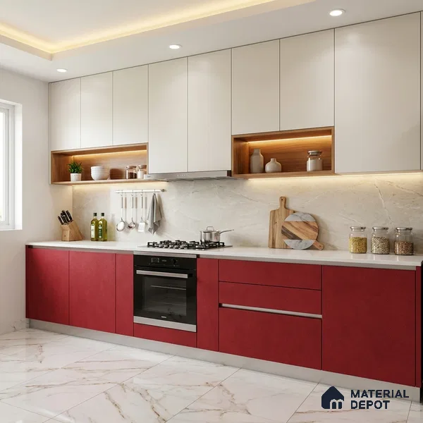 LM 01516 Tangerine 8 ft x 4 ft Suede Finish Decorative Laminate - 1 mm  | Suitable for Living Room, Kitchen, Office