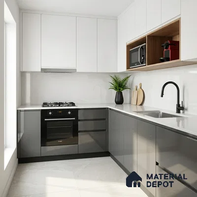 LM 01525 Sheer 8 ft x 4 ft High Gloss Finish Decorative Laminate - 1 mm  | Suitable for Living Room, Kitchen, Office