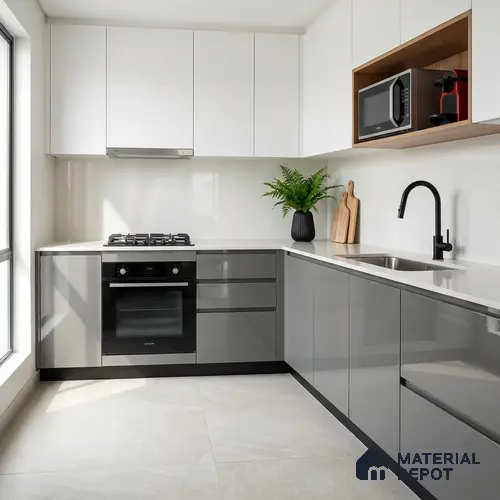LM 01526 Mud Ash 8 ft x 4 ft High Gloss Finish Decorative Laminate - 1 mm | Suitable for Living Room, Kitchen, Office