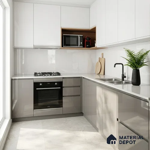 LM 01529 Mysore Ivory 8 ft x 4 ft High Gloss Finish Decorative Laminate - 1 mm  | Suitable for Living Room, Kitchen, Office
