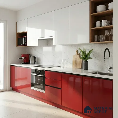 LM 01533 Tangerine 8 ft x 4 ft High Gloss Finish Decorative Laminate - 1 mm | Suitable for Living Room, Kitchen, Office