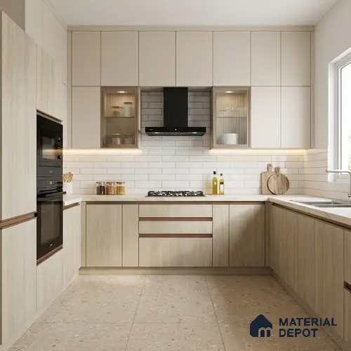 Wooden Look LM 01611 B Rearwood Snow 8 ft x 4 ft Texture Finish Decorative Laminate - 1 mm | Suitable for TV Unit, Wardrobe, Kitchen Cabinets