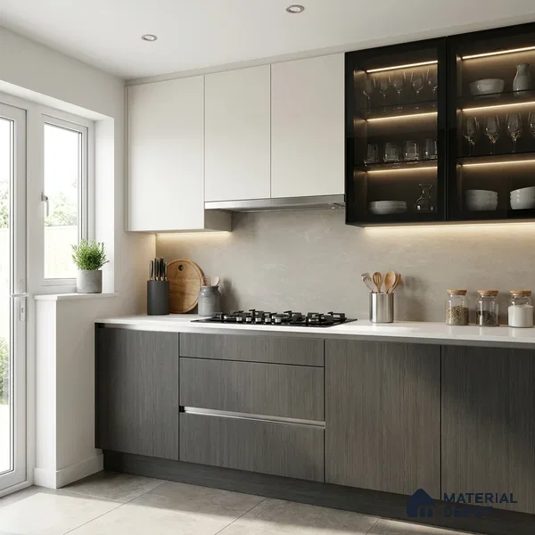 Wooden Look LM 01614 Dark Bamboo 8 ft x 4 ft Texture Finish Decorative Laminate - 1 mm | Suitable for TV Unit, Wardrobe, Kitchen Cabinets