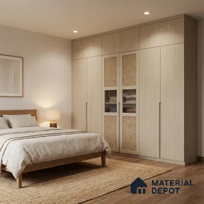 Wooden Look LM 01615 Soft Mahogany 8 ft x 4 ft Texture Finish Decorative Laminate - 1 mm | Suitable for TV Unit, Wardrobe, Kitchen Cabinets