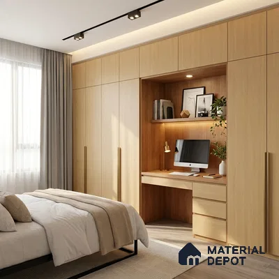 Wooden Look LM 01628 Dense Teakwood 8 ft x 4 ft Texture Finish Decorative Laminate - 1 mm | Suitable for TV Unit, Wardrobe, Kitchen Cabinets