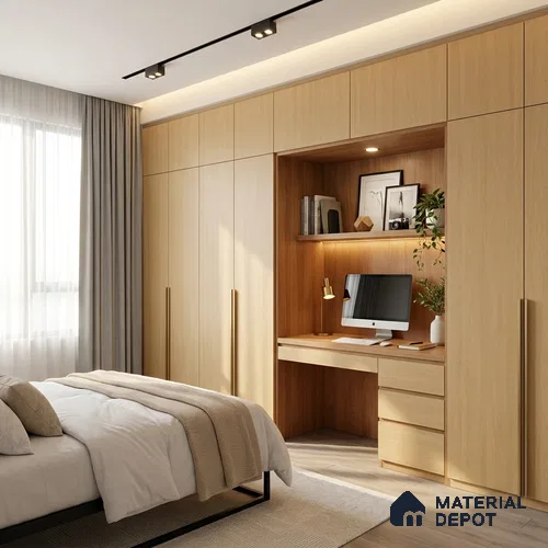 Wooden Look LM 01628 Dense Teakwood 8 ft x 4 ft Texture Finish Decorative Laminate - 1 mm | Suitable for TV Unit, Wardrobe, Kitchen Cabinets