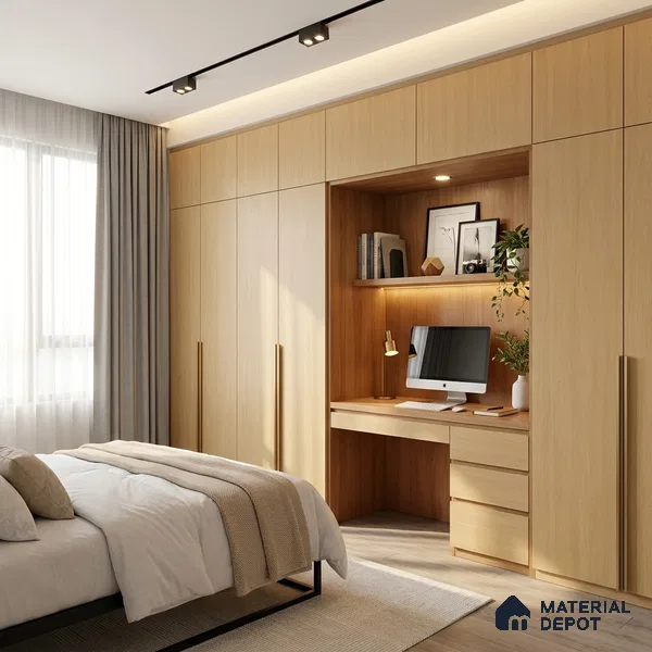 Wooden Look LM 01628 Dense Teakwood 8 ft x 4 ft Texture Finish Decorative Laminate - 1 mm | Suitable for TV Unit, Wardrobe, Kitchen Cabinets