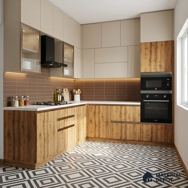 Wooden Look LM 01630 Mustard Yew 8 ft x 4 ft Texture Finish Decorative Laminate - 1 mm | Suitable for TV Unit, Wardrobe, Kitchen Cabinets