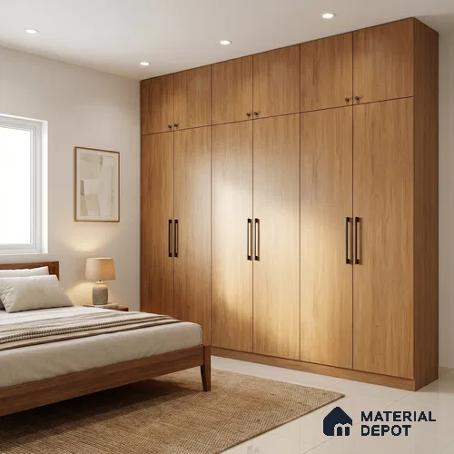Wooden Look LM 01632 Italian Teak 8 ft x 4 ft Texture Finish Decorative Laminate - 1 mm | Suitable for TV Unit, Wardrobe, Kitchen Cabinets