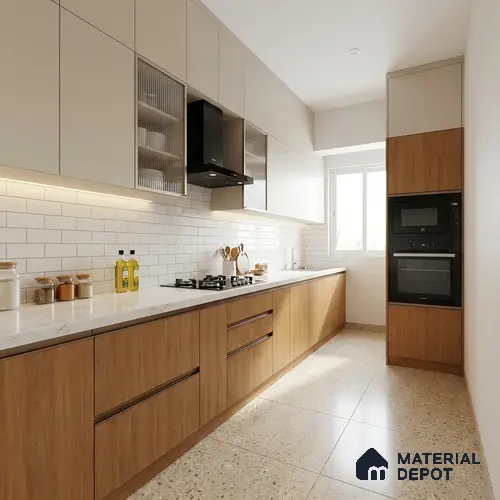 Wooden Look LM 01632 Italian Teak 8 ft x 4 ft Texture Finish Decorative Laminate - 1 mm | Suitable for TV Unit, Wardrobe, Kitchen Cabinets