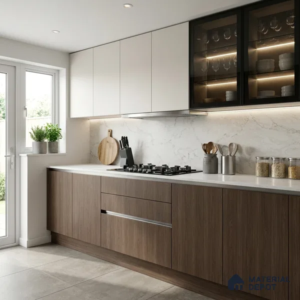 Wooden Look LM 01635 Hard Hemlock 8 ft x 4 ft Texture Finish Decorative Laminate - 1 mm | Suitable for TV Unit, Wardrobe, Kitchen Cabinets
